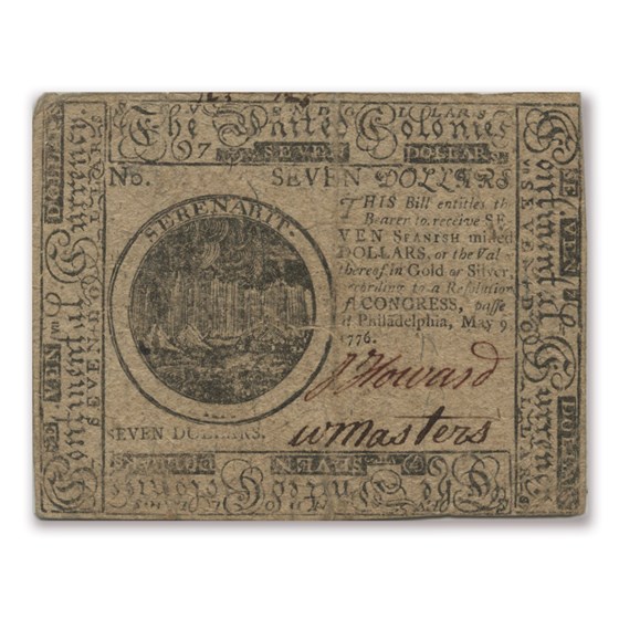 1776 $7 Continental Currency 5/9/76 VF-25 PMG 1776 $7 Continental Currency 5/9/76 VF-25 PMG