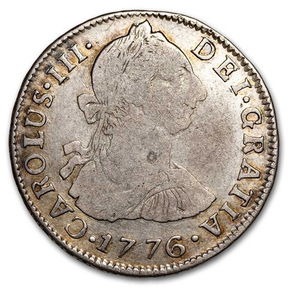 1776-PTS JR Bolivia Silver 2 Reales Charles III VF 1776-PTS JR Bolivia Silver 2 Reales Charles III VF