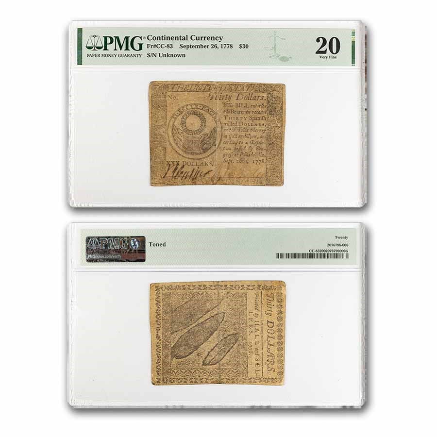 1778 $30 Continental Currency 9/26/78 VF-20 PMG (Fr#CC-83)