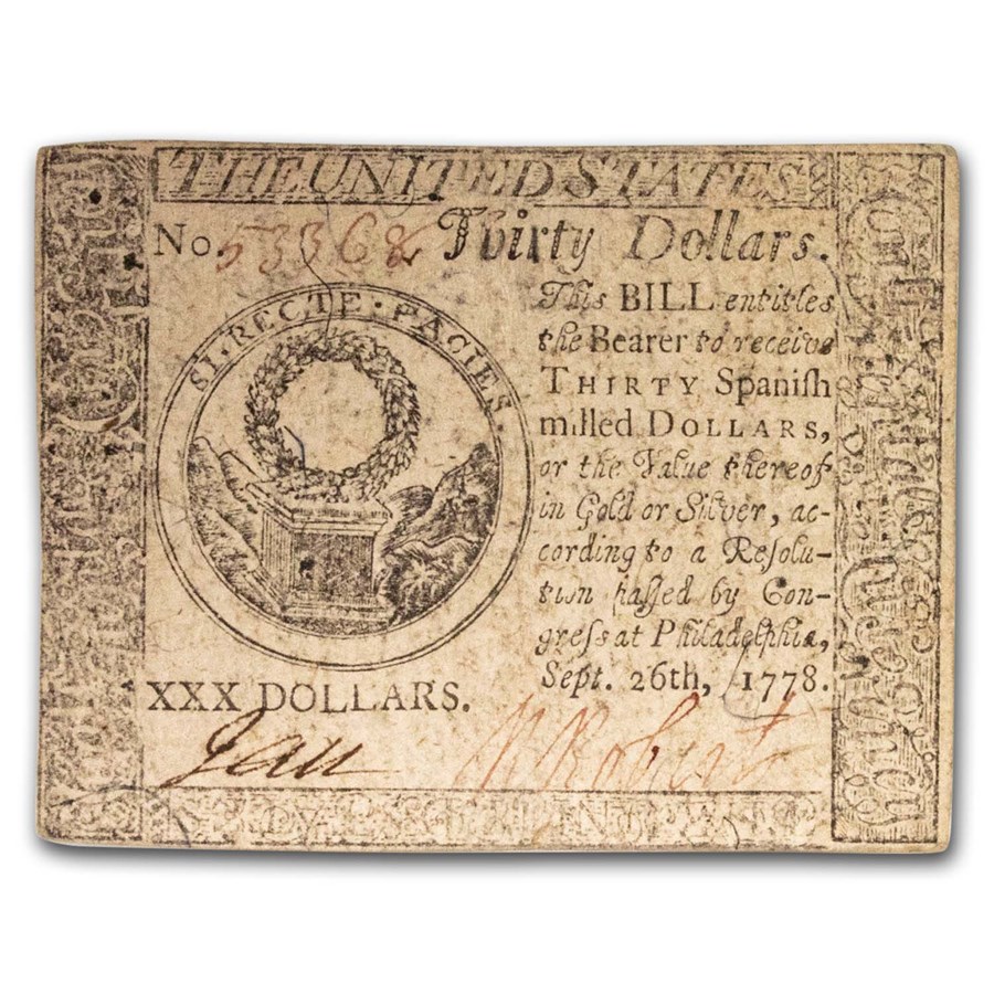Buy 1778 $30 Continental Currency 9/26/78 VF | APMEX