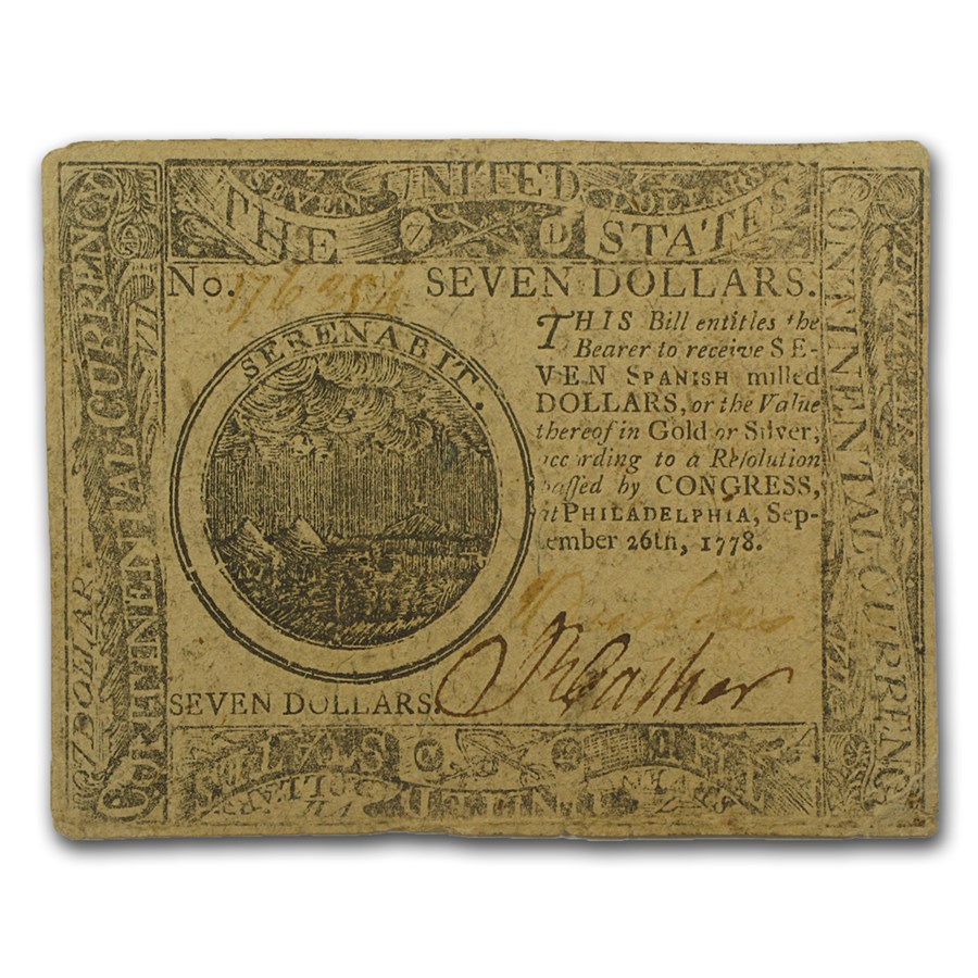 Buy 1778 $7 Continental Currency 9/26/78 VF | APMEX