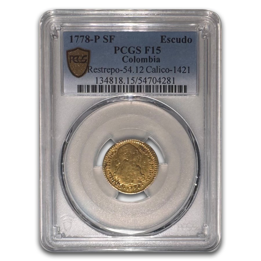 1778-P SF Colombia Gold Escudo Charles III F-15 PCGS