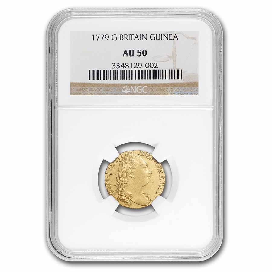 1779 Great Britain Gold Guinea George III AU-50 NGC