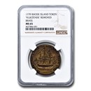 1779 Rhode Island Ship Token Colonial MS-65 NGC (Brass VLUGTENDE)