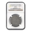 1779 Rhode Island Ship Token Colonial XF-45 NGC (Pewter)
