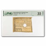 1780 $5 Massachusetts 5/5/1780 VF-35 PMG (Fr#MA-282) Details