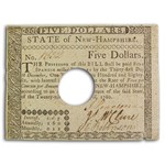 1780 $5 New Hampshire 4/29/1780 XF (Fr#NH-183) Cancelled
