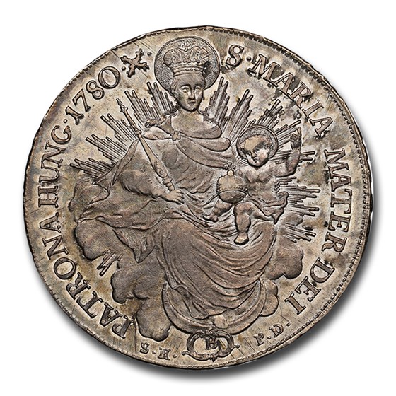 1780-B Hungary Silver Thaler Theresia AU-58 NGC 1780-B Hungary Silver Thaler Theresia AU-58 NGC