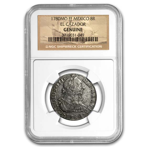 Buy 1780 Mexico El Cazador Shipwreck Silver 8 Reales Genuine NGC