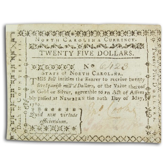 1780 North Carolina $25 5/10/80 XF (Fr#NC-191) Details 1780 North Carolina $25 5/10/80 XF (Fr#NC-191) Details