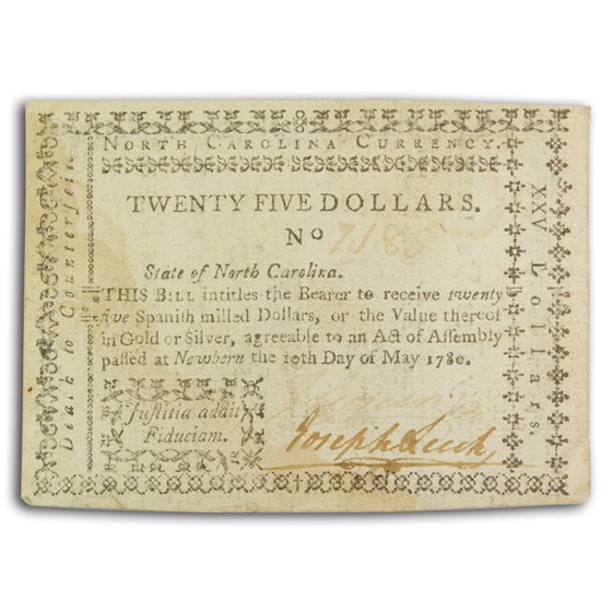 1780 North Carolina 5/10/80 $25 Choice VF (Fr#NC-191) 1780 North Carolina 5/10/80 $25 Choice VF (Fr#NC-191)
