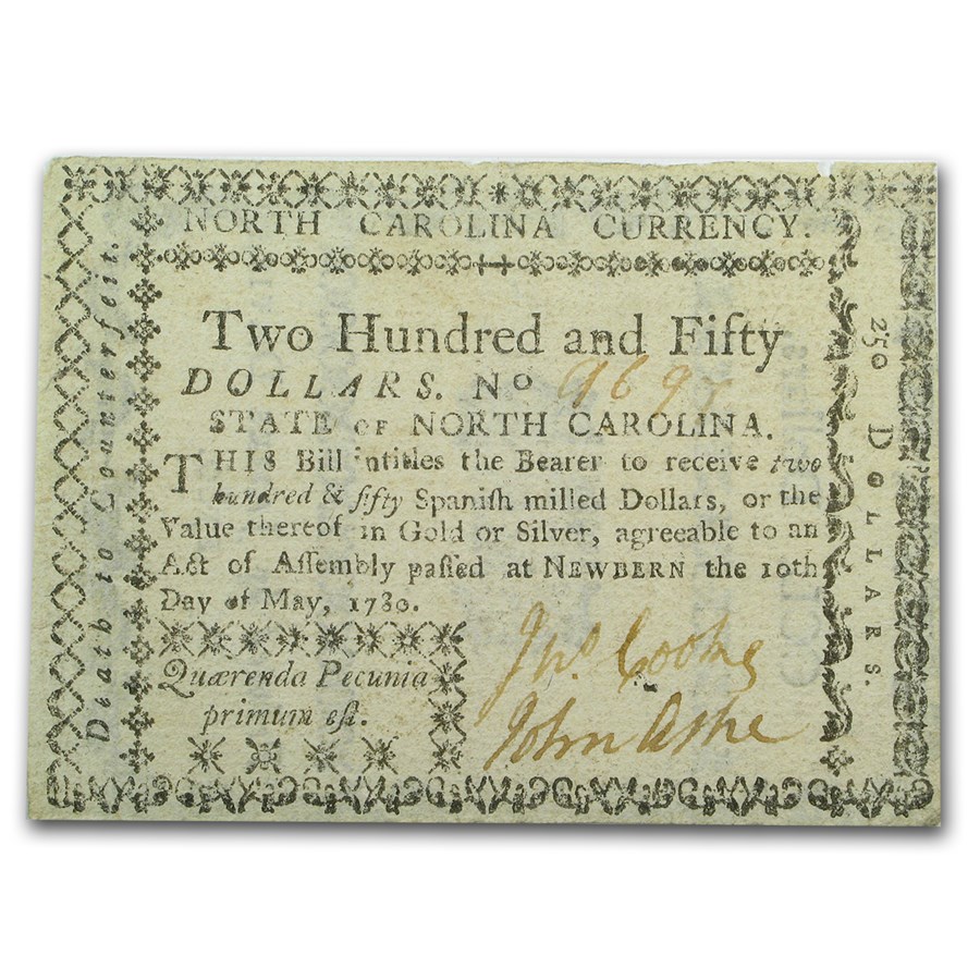 Buy 1780 North Carolina Colonial Currency $250 XF | APMEX