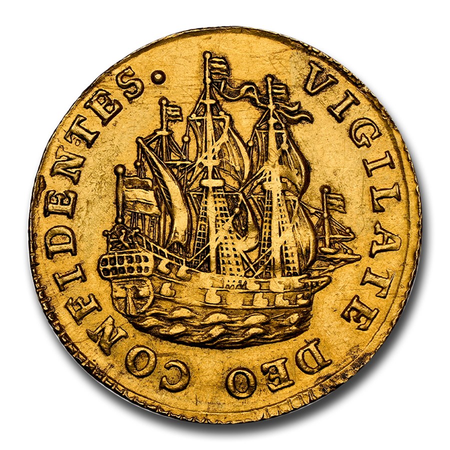 1781 Netherlands Gold 6 Stuivers MS-61 NGC (Holland)