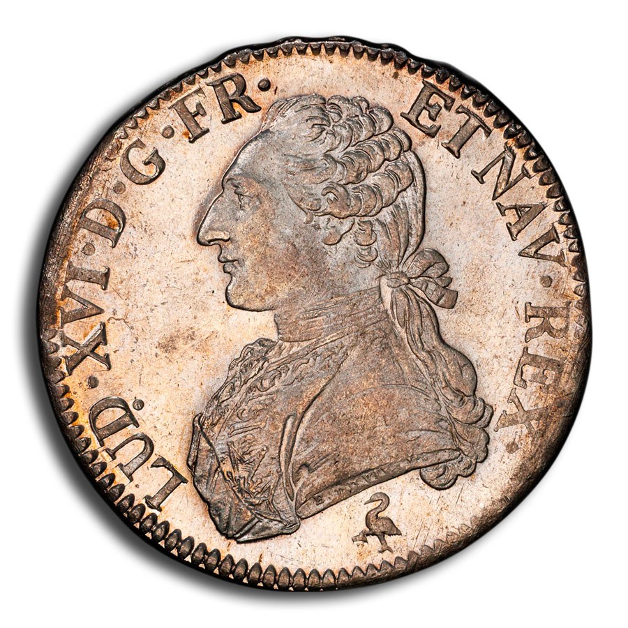 1783-A France Silver Ecu Louis XVI MS-64 PCGS