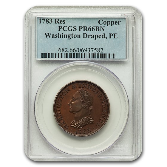 1783 Restrike Washington Draped Bust Token PR-66 PCGS (Brown) 1783 Restrike Washington Draped Bust Token PR-66 PCGS (Brown)