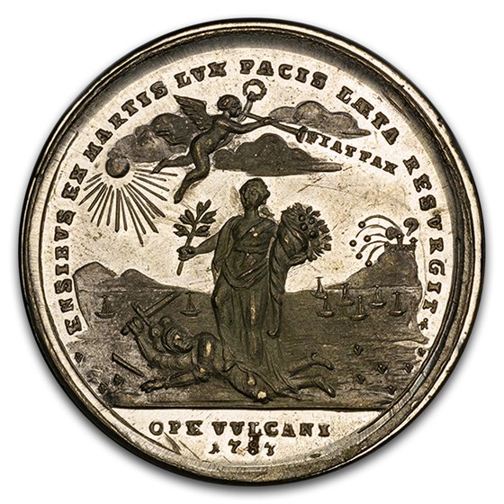 1783 Treaty of Paris Medal MS-63 PCGS (Betts-610, White Metal)