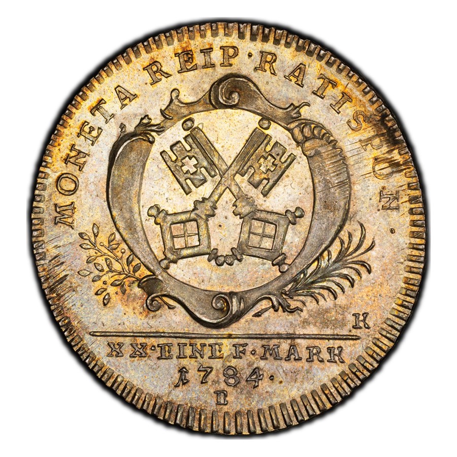 1784 Germany Silver 1/2 Thaler MS-63 PCGS (Regensburg)
