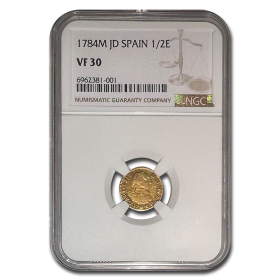 1784-M Spain Gold 1/2 Escudo VF-30 NGC 1784-M Spain Gold 1/2 Escudo VF-30 NGC