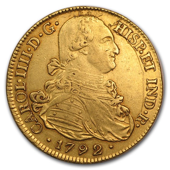 1785-1800 Colombia Gold 8 Escudos Charles IIII AU Details 1785-1800 Colombia Gold 8 Escudos Charles IIII AU Details