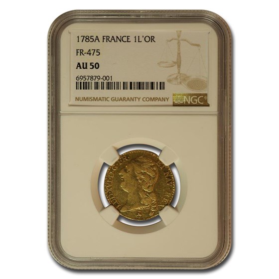 1785-A France Gold Louis d'Or Louis XVI AU-50 NGC 1785-A France Gold Louis d'Or Louis XVI AU-50 NGC