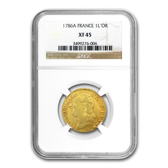 1786-A France Gold Louis D'or XF-45 NGC 1786-A France Gold Louis D'or XF-45 NGC