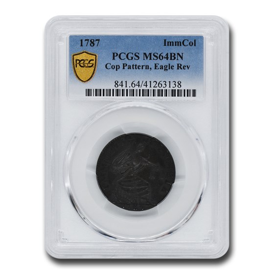 1786 Immunis Columbia Copper Pattern MS-64 BN PCGS 1786 Immunis Columbia Copper Pattern MS-64 BN PCGS