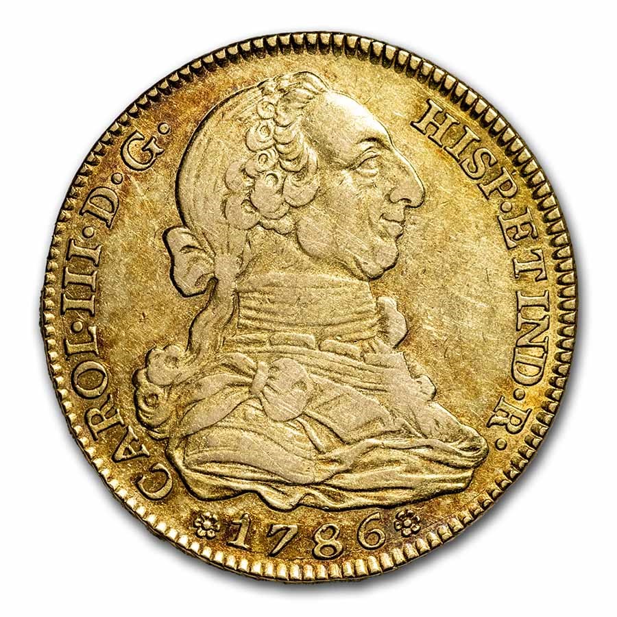 1786-M DV Spain Gold 4 Escudos Charles III AU