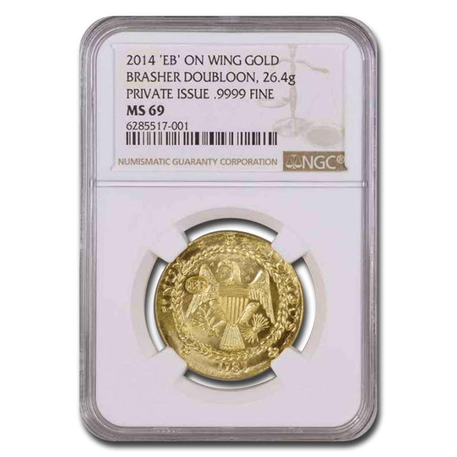 1787-2014 EB Brasher Doubloon Commemorative MS-69 NGC ('EB' Wing)