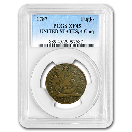 1787 Fugio Cent 1st Coin Issued by the U.S. XF-45 PCGS 1787 Fugio Cent 1st Coin Issued by the U.S. XF-45 PCGS