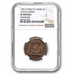 1787 Fugio Cent 4 Cinquefoil XF Details NGC