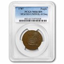 1787 Fugio Cent MS-61 PCGS (Brown, 4 Cinq 'States United')