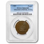 1787 Fugio Cent MS-61 PCGS (Brown, 4 Cinq 'States United')