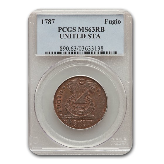 1787 Fugio Cent MS-63 PCGS (Red/Brown)