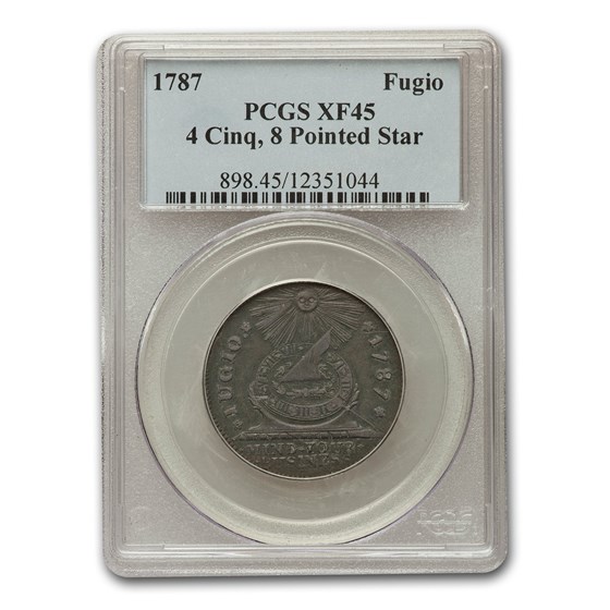 1787 Fugio Cent XF-45 PCGS (Brown, 4 Cinq, 8 Pointed Star) 1787 Fugio Cent XF-45 PCGS (Brown, 4 Cinq, 8 Pointed Star)