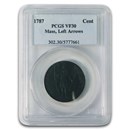 1787 Massachusetts Cent Arrows in Left Talon VF-30 PCGS