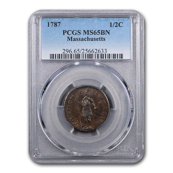 1787 Massachusetts Half Cents MS-65 PCGS (Brown) 1787 Massachusetts Half Cents MS-65 PCGS (Brown)