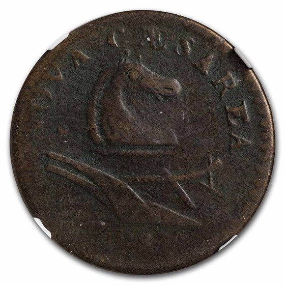 1787 New Jersey Copper Cent Sm Planchet, Plain Shield Fine-12 NGC 1787 New Jersey Copper Cent Sm Planchet, Plain Shield Fine-12 NGC