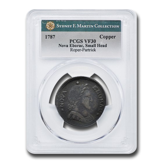 1787 Nova Eborac Copper VF-30 PCGS (Small Head) 1787 Nova Eborac Copper VF-30 PCGS (Small Head)