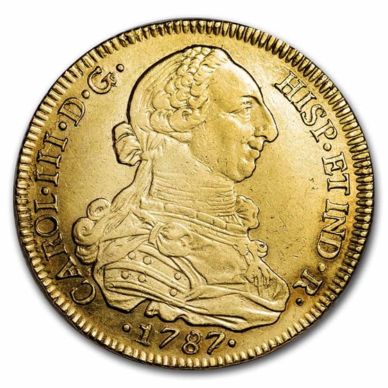 1787-SO DA Chile Gold 8 Escudos Charles III AU 1787-SO DA Chile Gold 8 Escudos Charles III AU
