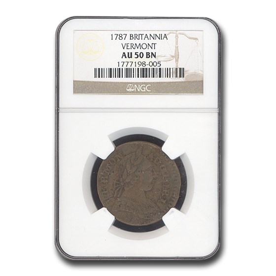 1787 Vermont Britannia AU-50 NGC (Brown) 1787 Vermont Britannia AU-50 NGC (Brown)