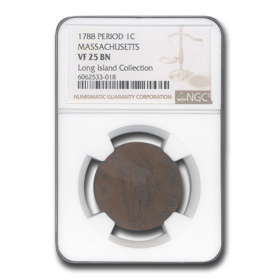 1788 Massachusetts Cent VF-25 NGC (w/Period) 1788 Massachusetts Cent VF-25 NGC (w/Period)