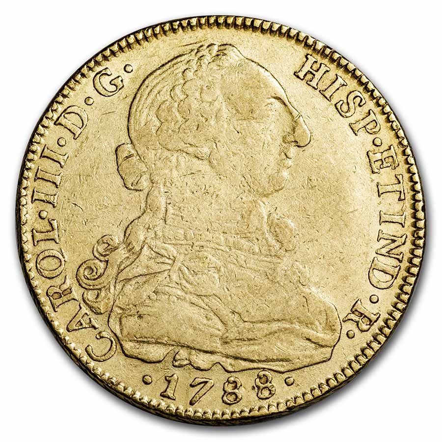 1788-NR JF Colombia Gold 8 Escudo Ferdinand VII XF
