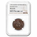 1790 Austrian Netherlands 2 Liards MS-65 NGC (Brown) 1790 Austrian Netherlands 2 Liards MS-65 NGC (Brown)