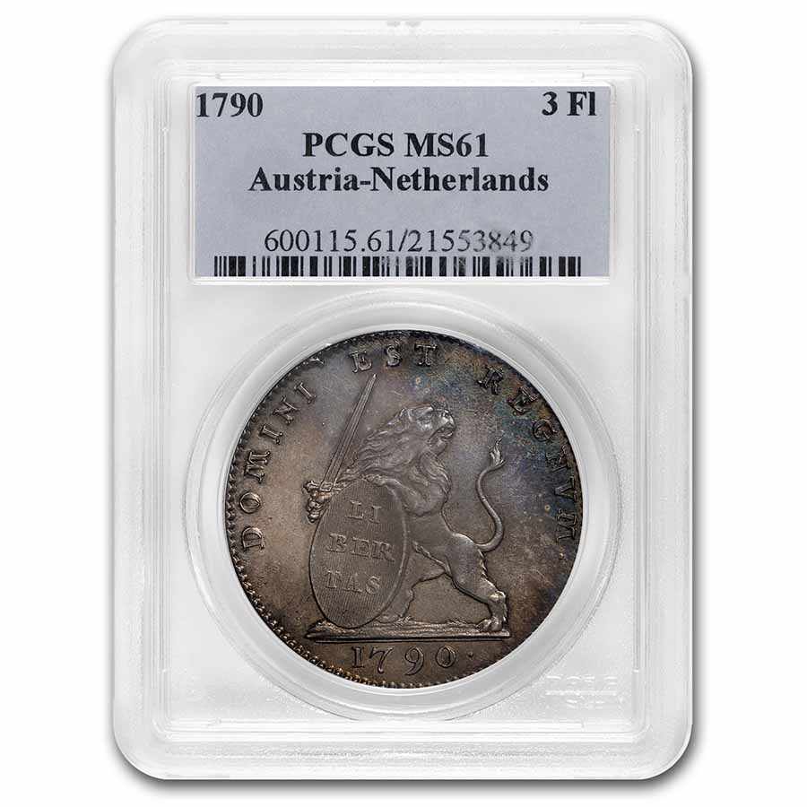 1790 Austrian Netherlands 3 Florins MS-61 PCGS