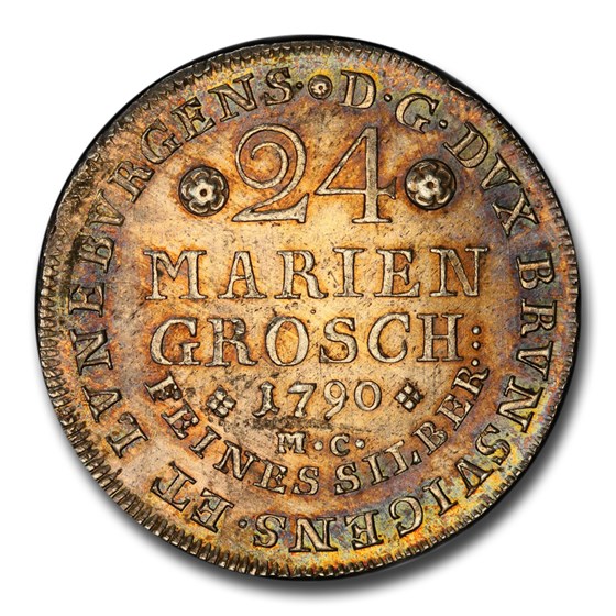 1790 Germany Silver 24 Mariengroschen MS-63 PCGS (Bruns-Wolf) 1790 Germany Silver 24 Mariengroschen MS-63 PCGS (Bruns-Wolf)