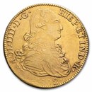 1791-1808 Mexico Charles IV Gold 8 Escudos Cleaned (Random)