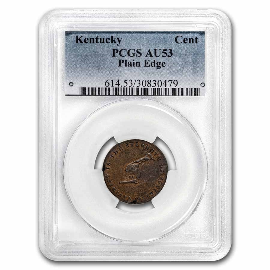 1792-94 Kentucky Token Plain Edge AU-53 PCGS (BN)