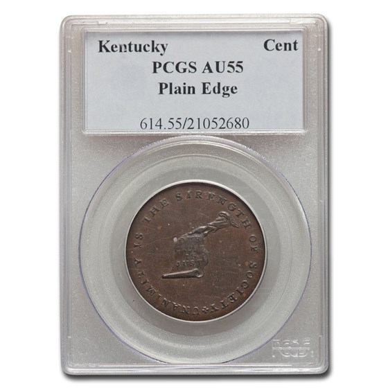 1792-94 Kentucky Token Plain Edge AU-55 PCGS (BN) 1792-94 Kentucky Token Plain Edge AU-55 PCGS (BN)