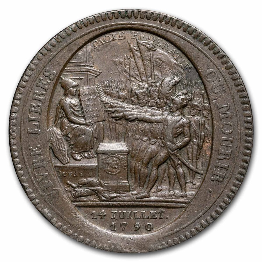 1792 French First Rep Bronze 5 Sols Foundation of the Republic AU