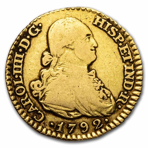 1792-M MF Spain Gold Escudo Charles IV VF 1792-M MF Spain Gold Escudo Charles IV VF